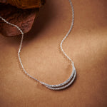 Deep Curved Diamond Necklace, 14K Solid Gold, 1/2 ct Lab Grown Diamond-1