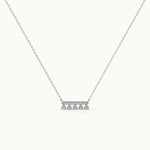 Grain Bar Diamond Necklace, 14K Solid Gold, 1/5 ct Lab Grown Diamond-3