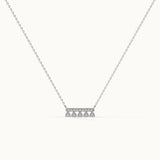 Grain Bar Diamond Necklace, Sterling Silver, 1/5 ct Lab Grown Diamond-3