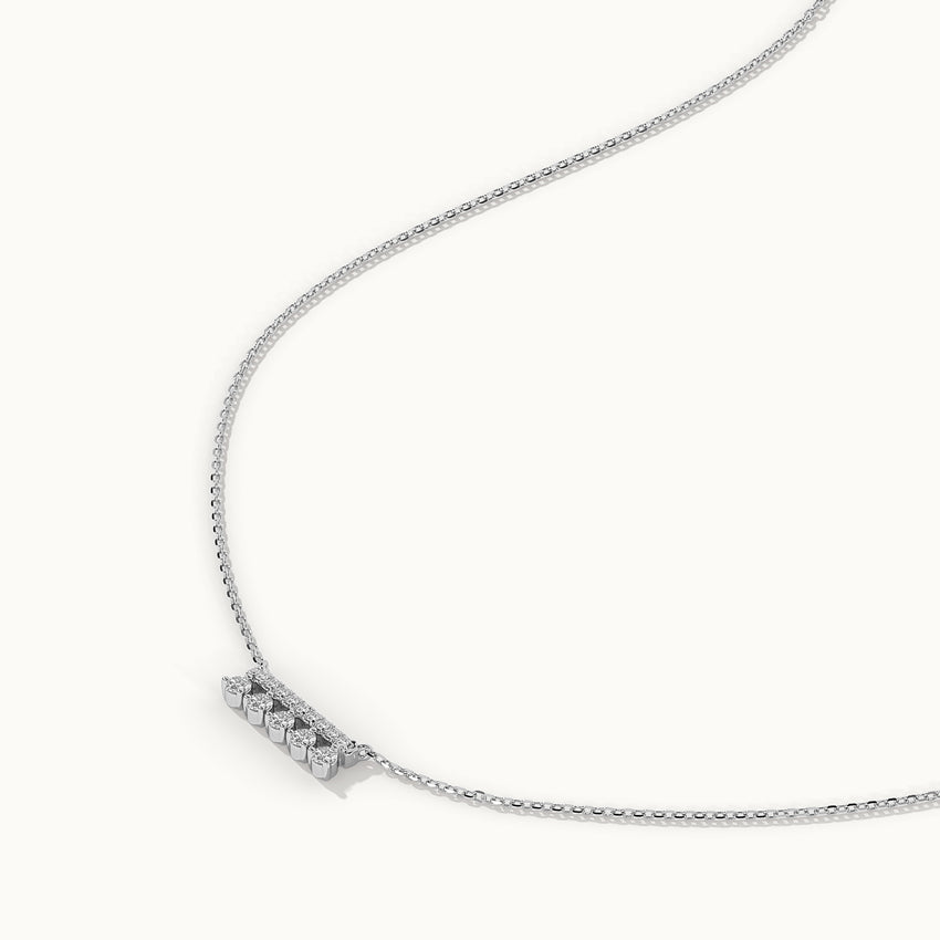 Grain Bar Diamond Necklace, Sterling Silver, 1/5 ct Lab Grown Diamond-6
