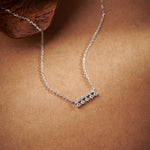 Grain Bar Diamond Necklace, Sterling Silver, 1/5 ct Lab Grown Diamond-1