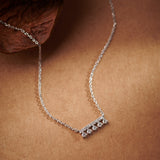 Grain Bar Diamond Necklace, 14K Solid Gold, 1/5 ct Lab Grown Diamond-5