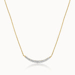 Scallop Bar Diamond Necklace, 14K Gold Vermeil, 3/4 ct Lab Grown Diamond-3
