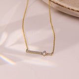 Bar Cluster Princess Daimond Necklace