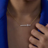 Bar Cluster Princess Daimond Necklace