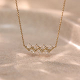 Radiant Diamond Bar Necklace