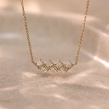 Radiant Diamond Bar Necklace