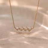 Radiant Diamond Bar Necklace