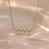 Radiant Diamond Bar Necklace