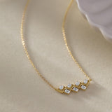 Radiant Diamond Bar Necklace
