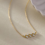 Radiant Diamond Bar Necklace