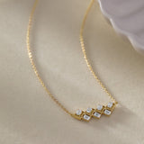 Radiant Diamond Bar Necklace