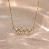 Radiant Diamond Bar Necklace