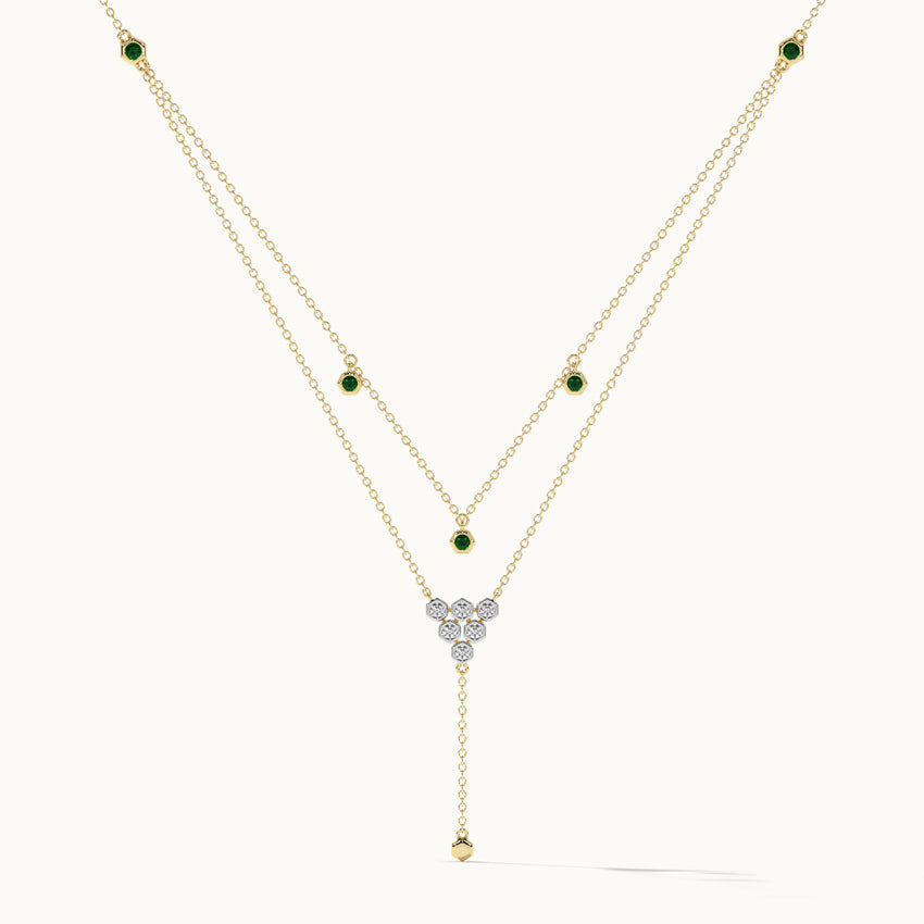 Layered Diamond Necklace, 14K Solid Gold, 1/6 ct Lab Grown Diamond-3