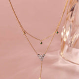 Layered Diamond Necklace, 14K Solid Gold, 1/6 ct Lab Grown Diamond-6