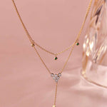 Layered Diamond Necklace, 14K Gold Vermeil, 1/6 ct Lab Grown Diamond-6