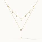 Teardrop Layered Diamond Necklace, 14K Gold Vermeil, 1/2 ct Lab Grown Diamond-3