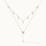 Teardrop Layered Diamond Necklace, 14K Gold Vermeil, 1/2 ct Lab Grown Diamond-3