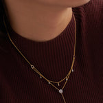 Teardrop Layered Diamond Necklace, 14K Gold Vermeil, 1/2 ct Lab Grown Diamond-5