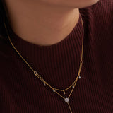 Teardrop Layered Diamond Necklace, 14K Gold Vermeil, 1/2 ct Lab Grown Diamond-5