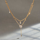 Teardrop Layered Diamond Necklace