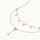 Teardrop Layered Diamond Necklace, 14K Gold Vermeil, 1/2 ct Lab Grown Diamond-7
