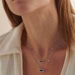 Layered Paperclip Necklace, 14K Solid Gold, 3/4 ct Lab Grown Diamond-2