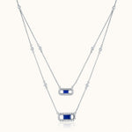 Layered Paperclip Necklace, 14K Solid Gold, 3/4 ct Lab Grown Diamond-3