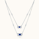 Layered Paperclip Necklace, 14K Solid Gold, 3/4 ct Lab Grown Diamond-3