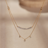 Layered Diamond Bar Necklace, 14K Gold Vermeil, 3/8 ct Lab Grown Diamond-1