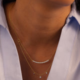 Layered Diamond Bar Necklace