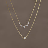 Duo Layered Diamond Necklace