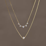 Duo Layered Diamond Necklace
