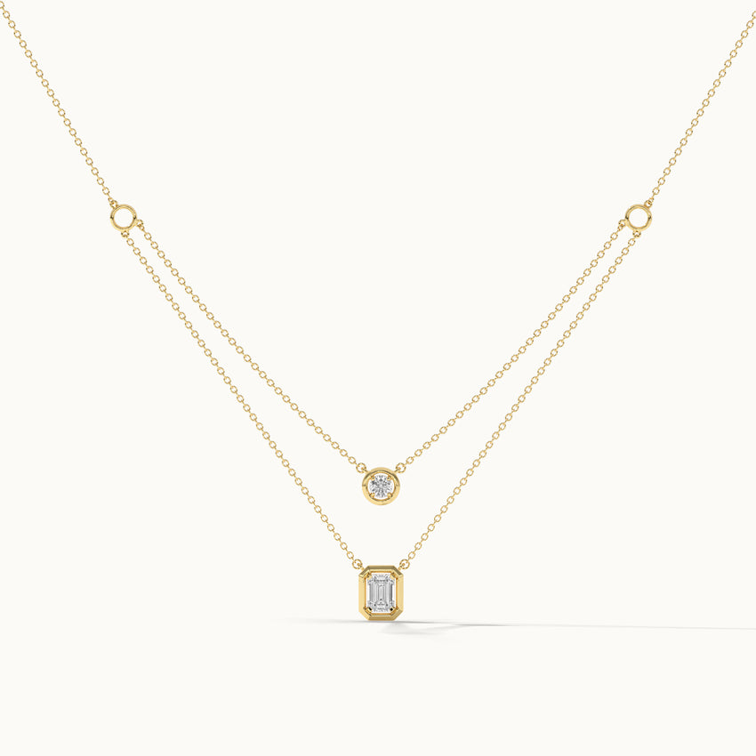 Double Layered Solitaire Necklace
