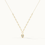 Heart Lock Solitaire Necklace, 14K Gold Vermeil, 1 ct Lab Grown Diamond-3