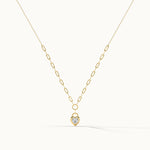 Heart Lock Solitaire Necklace, 14K Gold Vermeil, 1 ct Lab Grown Diamond-3