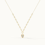 Heart Lock Solitaire Necklace, 14K Gold Vermeil, 1 ct Lab Grown Diamond-3