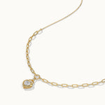 Heart Lock Solitaire Necklace, 14K Solid Gold, 1 ct Lab Grown Diamond-5