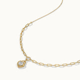 Heart Lock Solitaire Necklace, 14K Solid Gold, 1 ct Lab Grown Diamond-5