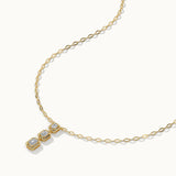 Three Stone Emerald Solitaire Necklace, 14K Gold Vermeil, 1 ct Lab Grown Diamond-6