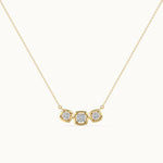 Three Stone Solitaire Necklace, 14K Gold Vermeil, 1 ct Lab Grown Diamond-2