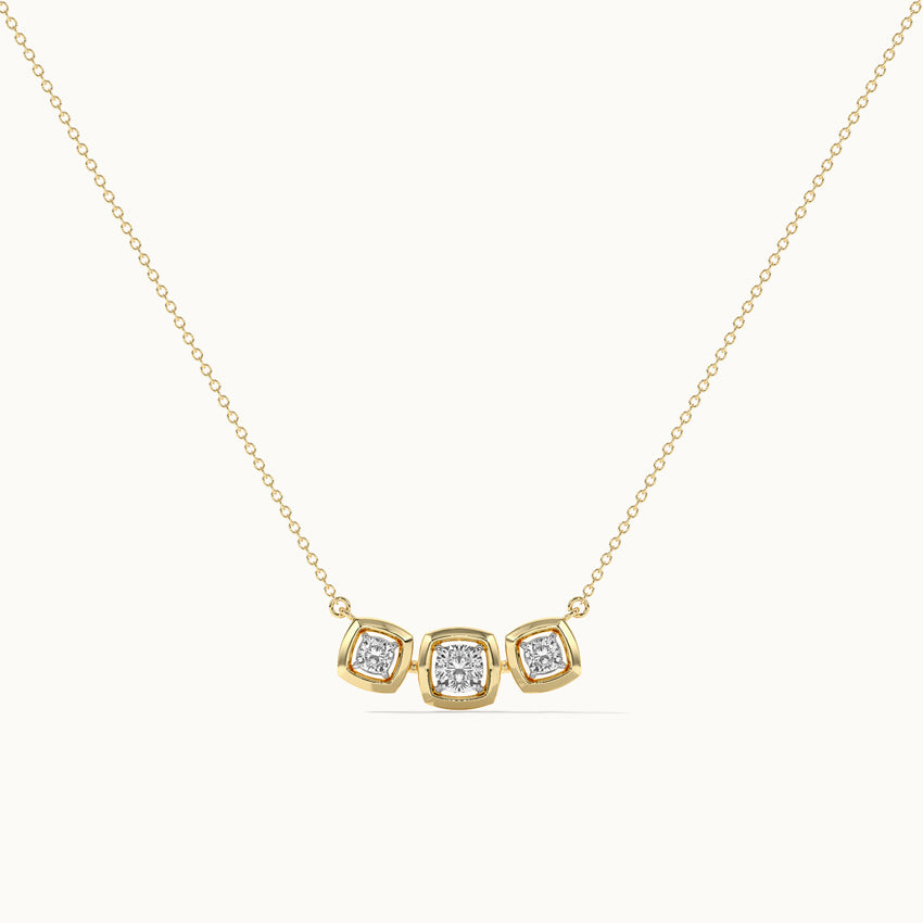 Three Stone Solitaire Necklace