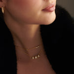 Three Stone Solitaire Necklace, 14K Gold Vermeil, 1 ct Lab Grown Diamond-6