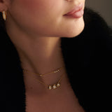 Three Stone Solitaire Necklace, 14K Gold Vermeil, 1 ct Lab Grown Diamond-6