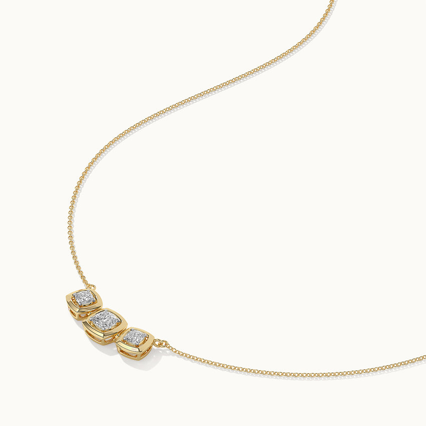 Three Stone Solitaire Necklace