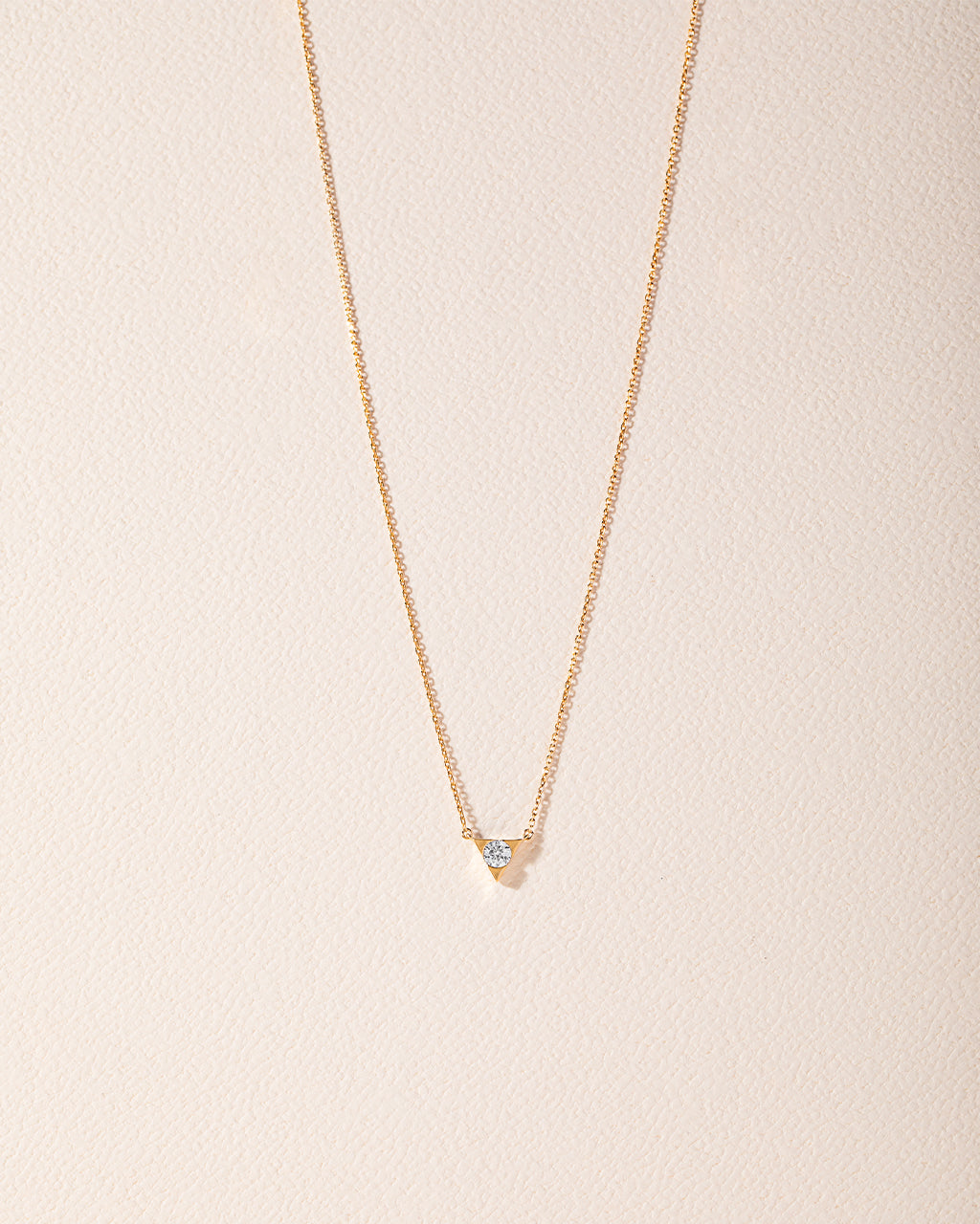 V Solitaire Necklace, 14K Solid Gold, 1/3 ct Lab Grown Diamond-5