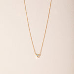 V Solitaire Necklace, 14K Solid Gold, 1/3 ct Lab Grown Diamond-5