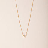 V Solitaire Necklace, 14K Solid Gold, 1/3 ct Lab Grown Diamond-5