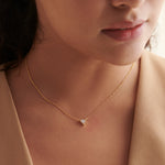 V Solitaire Necklace, 14K Solid Gold, 1/3 ct Lab Grown Diamond-2