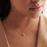V Solitaire Necklace, 14K Solid Gold, 1/3 ct Lab Grown Diamond-2